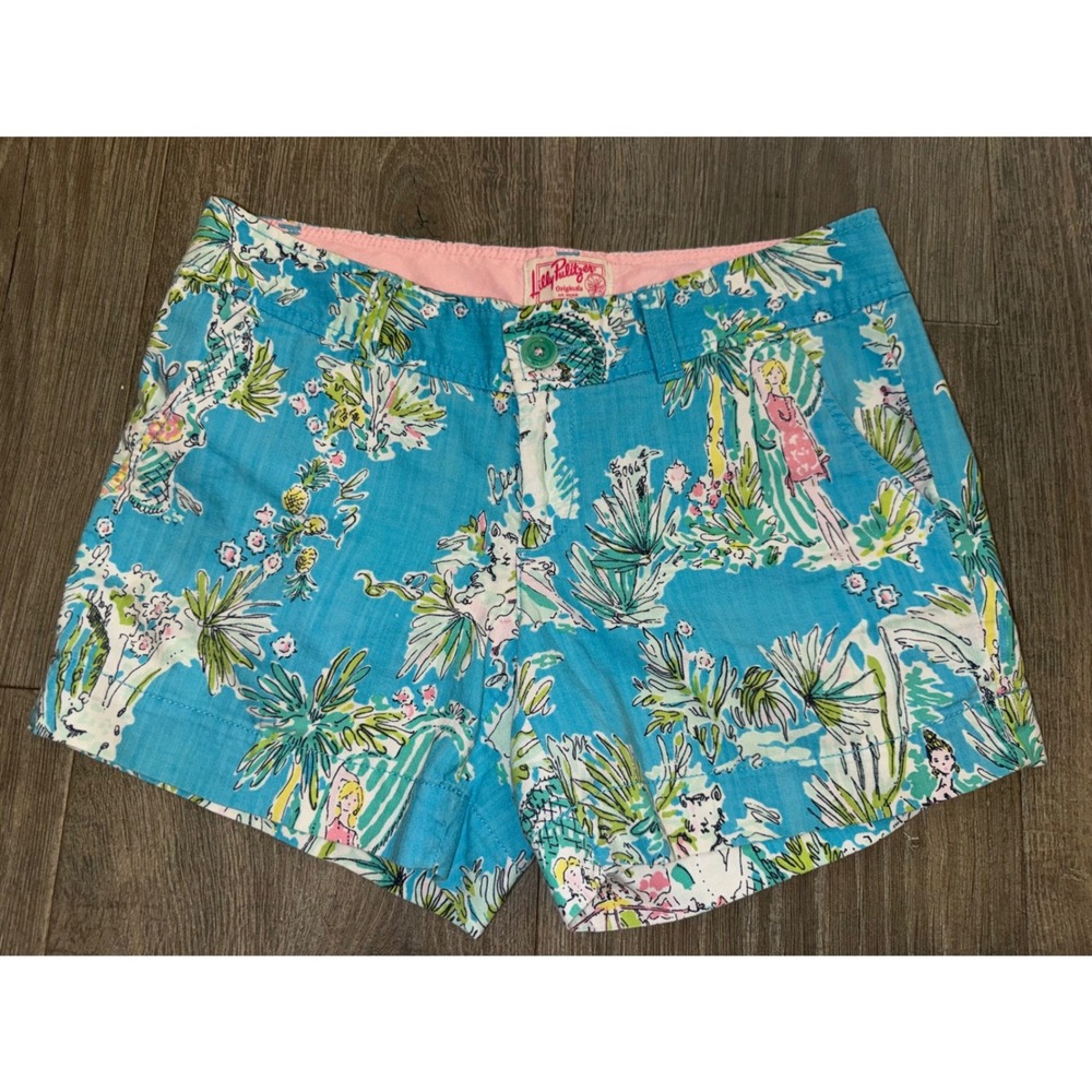 Lilly Pulitzer Originals vintage Jungle Glam Toile Callahan Shorts Womens Size 2